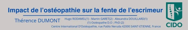 L&rsquo;impact de l’ostéopathie sur la fente de l’escrimeur